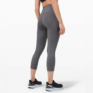Lululemon Swift Speed High-Rise Crop W6BKMS 21" Heathered Black size 4